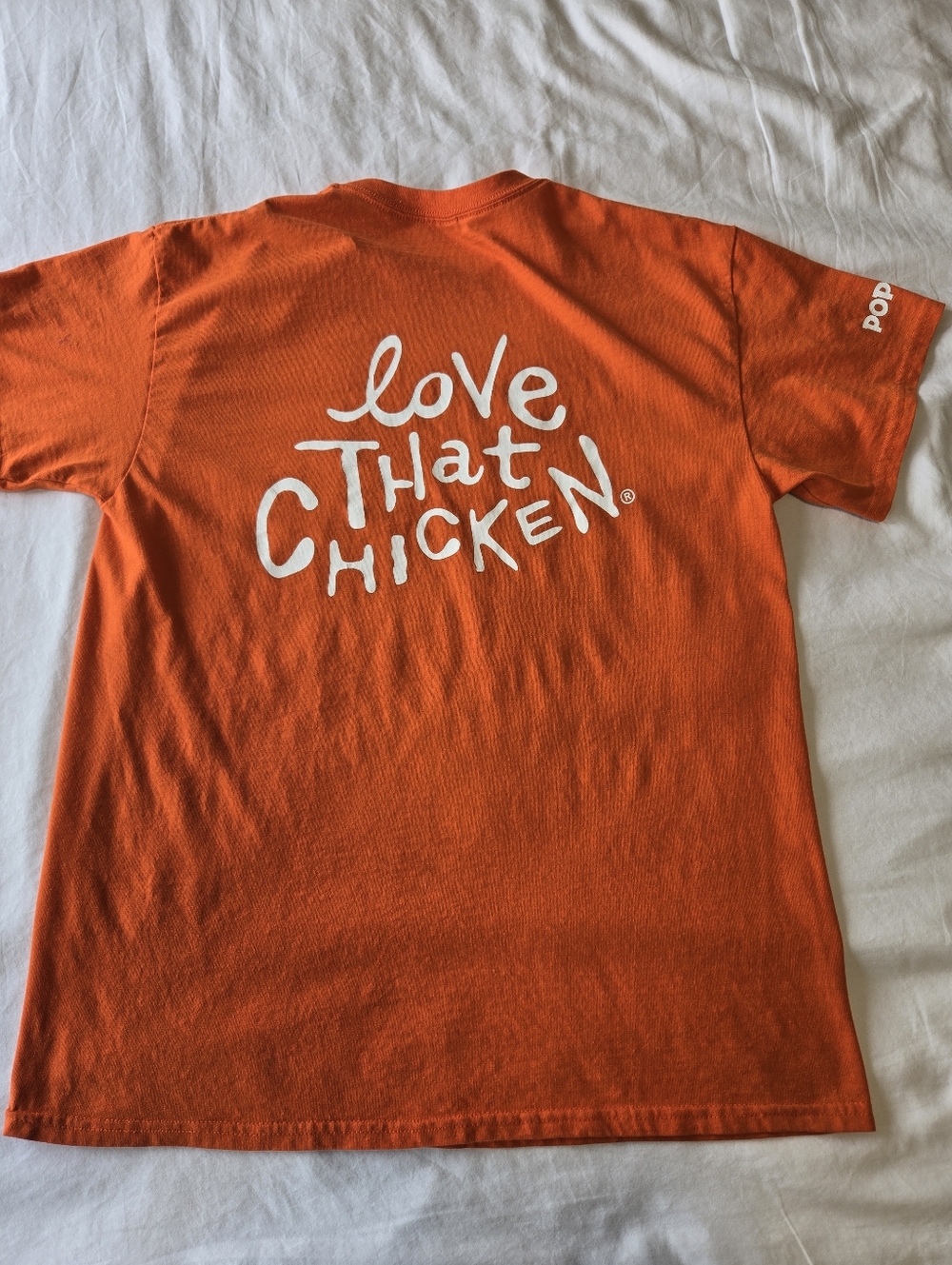 POPEYES Unuforn Team T-shirt, Cotton Blend, Orange, Size L